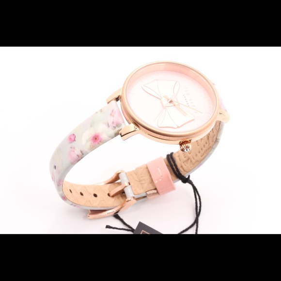 Ted Baker Womens Floral Rose Gold Leather Watch - Picture 8 of 8